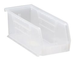 QUANTUM STORAGE QUS224CL Storage Bin, Transparent, 4 " X 4.125 " X 10.875 "
