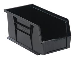QUANTUM STORAGE QUS230BR Storage Bin, Stackable, Black, 5 " x 10.875 " x 5.5 "