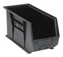QUANTUM STORAGE QUS265BR Storage Bin, Recycled, Black, 9 " x 18 " x 8.25 "