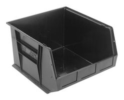 QUANTUM STORAGE QUS270BR Storage Bin, Recycled, Black, 11 " x 18 " x 16.5 "