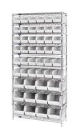 QUANTUM STORAGE WR10-230240CL Shelving Unit, 10 Shelves, 48 Bins, Transparent, 74 " X 14 " X 36 "