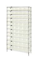 QUANTUM STORAGE WR12-102CL Unidad de Estantería, 12 Estantes, 55 Contenedores, Transparente, 74 " X 12 " X 36 "