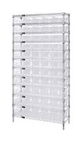 QUANTUM STORAGE WR12-104CL Unidad de Estantería, 12 Estantes, 55 Contenedores, Transparente, 74 " X 18 " X 36 "