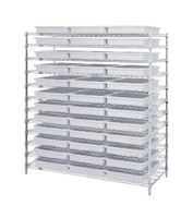QUANTUM STORAGE WR12-93030CL Unidad de Estantería, 12 Estantes, 36 Contenedores, Transparente, 63 " X 24 " X 60 "