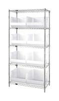 QUANTUM STORAGE WR5-270CL Unidad de Estantería, 5 Estantes, 8 Contenedores, Transparente, 74 " X 18 " X 36 "