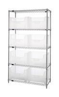 QUANTUM STORAGE WR5-700CL Unidad de Estantería, 5 Estantes, 8 Contenedores, Transparente, 74 " X 18 " X 42 "