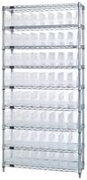 QUANTUM STORAGE WR9-203CL Unidad de Estantería, 9 Estantes, 64 Contenedores, Transparente, 74 " X 18 " X 36 "
