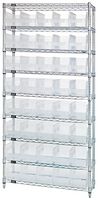 QUANTUM STORAGE WR9-204CL Unidad de Estantería, 9 Estantes, 40 Contenedores, Transparente, 74 " X 18 " X 36 "