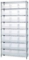 QUANTUM STORAGE WR9-216CL Unidad de Estantería, 9 Estantes, 24 Contenedores, Transparente, 74 " X 24 " X 36 "