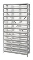 QUANTUM STORAGE 1275-109CL Unidad de Estantería, 13 Estantes, 36 Contenedores, Transparente, 75 " X 12 " X 36 "