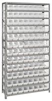 QUANTUM STORAGE 1875-103CL Unidad de Estantería, 13 Estantes, 96 Contenedores, Transparente, 75 " X 18 " X 36 "