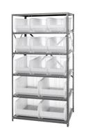 QUANTUM STORAGE 2475-953954CL Unidad de Estantería, 6 Estantes, 13 Contenedores, Transparente, 75 " X 24 " X 36 "