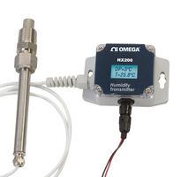 OMEGA HX200HD-RS Dew Point/Humidity Transmitter, 0% to 95% RH, 1% Accuracy, 4mA to 20mA, 12 to 28V Sup, HX200 Series