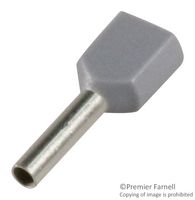 AMP - TE CONNECTIVITY 1-966144-0 Wire Ferrule, Twin Wire, 11 AWG, 4 mm², 12 mm, Gray