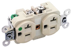 HUBBELL WIRING DEVICES HBL8300I Conector de Entrada de Potencia, Uso Hospitalario, 2P3W, NEMA 5-20R, Hospital Grade Power Entry