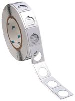 BRADY THTEP-168-593-.5 Label, Pushbutton, Raised Die-Cut, 48.3mm H x 30.5mm W, Polyester, White, 500