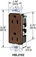 HUBBELL WIRING DEVICES HBL2152BK Conector de Entrada de Potencia, Power Entry, 15 A, Negro, Nylon (Poliamida), 125 V