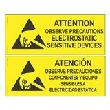 DESCO 06750 Safety Sign, Bilingual Warning, Attention Observe Precautions Electrostatic Sensitive Devices