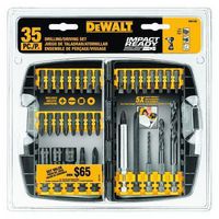 DEWALT DW2180 Juego de Puntas, Serie Impact Ready, Phillips, Punta Plana, Cuadrada, Torx, 35 Piezas