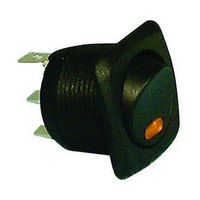PHILMORE 30-16402 Interruptor (Switch) de Balancín, Encendido-apagado, SPST, con Iluminación, Press Fit, Negro