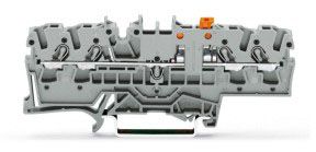 WAGO 2002-1871 Bloque de Terminal c/Montaje en Riel DIN, 4 Posiciones, 22 AWG, 12 AWG, 4 mm², Pinza, 16 A
