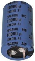 VISHAY 80D222P063KB2DE3 Capacitor Electrolítico, A Presión, 2200 µF, 63 V, -10%, +30%, Encastre a presión