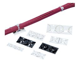 PANDUIT ABM2S-S6-D Base para Cincho, Entrada de 4 Vías, Adhesive, Screw, White, ABS (Acrylonitrile Butadiene Styrene)