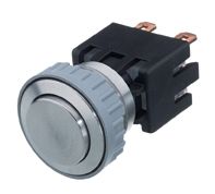 SCHURTER 1241.6823.1112000 Vandal Resistant Switch, SPST, Natural, MSM LA Series, Off-On, Green, Quick Connect