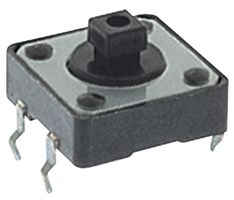 E-SWITCH TL1100DF160Q Tactile Switch, SPST-NO-DM, TL1100 Series, Top Actuated, Through Hole, Round Button, 160 gf
