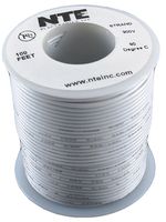 NTE ELECTRONICS WH22-09-100 Cable, Conexión, Serie WH, PVC (Policloruro de Vinilo), Blanco, 22 AWG, 100 ft