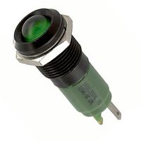 CML INNOVATIVE TECHNOLOGIES 192A0355 LED Panel Mount Indicator, Satin Chrome Bezel, Green, 24 V, 14 mm, 17 mA, 1.25 cd, IP67