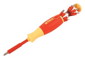 WIHA 38051 Juego de Portapuntas, Emergente, Aislado, 14 Piezas Portapuntas Planos, Phillips, Cuadrados y Torx