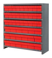 QUANTUM STORAGE CL1839-624RD Unidad de Estantería, 7 Estantes, 45 Contenedores, Rojo, 39 " X 18 " X 36 "