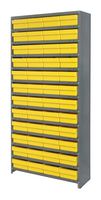QUANTUM STORAGE CL1875-606YL Shelving Unit, 13 Shelves, 48 Bins, Yellow, 75 " X 18 " X 36 "