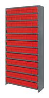QUANTUM STORAGE CL2475-603RD Unidad de Estantería, 13 Estantes, 72 Contenedores, Rojo, 75 " X 24 " X 36 "