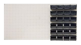 QUANTUM STORAGE PB-C-QUS210BK Kit de Contenedores para Almacenamiento, 24 Contenedores, Marfil, 3 " X 5.375 " X 4.125 "