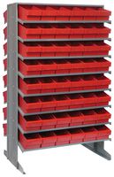 QUANTUM STORAGE QPRD-601RD Unidad de Estantería, 16 Estantes, 96 Contenedores, Rojo, 60 " X 24 " X 36 "