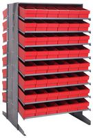 QUANTUM STORAGE QPRD-602RD Unidad de Estantería, 16 Estantes, 96 Contenedores, Rojo, 60 " X 36 " X 36 "