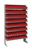 QUANTUM STORAGE QPRS-100RD Unidad de Estantería, 8 Estantes, 96 Contenedores, Rojo, 60 " X 12 " X 36 "