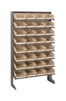 QUANTUM STORAGE QPRS-107IV Shelving Unit, 8 Shelves, 32 Bins, Ivory, 60 " X 12 " X 36 "
