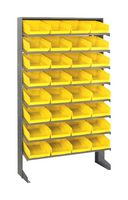 QUANTUM STORAGE QPRS-107YL Shelving Unit, 8 Shelves, 32 Bins, Yellow, 60 " X 12 " X 36 "