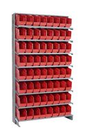 QUANTUM STORAGE QPRS-201RD Unidad de Estantería, 8 Estantes, 64 Contenedores, Rojo, 63.5 " X 12 " X 36 "