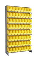 QUANTUM STORAGE QPRS-201YL Unidad de Estantería, 8 Estantes, 64 Contenedores, Amarillo, 63.5 " X 12 " X 36 "