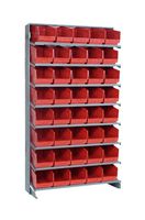 QUANTUM STORAGE QPRS-204RD Unidad de Estantería, 8 Estantes, 40 Contenedores, Rojo, 63.5 " X 18 " X 36 "
