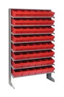 QUANTUM STORAGE QPRS-601RD Shelving Unit, 8 Shelves, 48 Bins, Red, 60 " X 12 " X 36 "