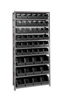 QUANTUM STORAGE QSBU-230240BK Unidad de Estantería, 10 Estantes, 48 Contenedores, Negro, 75 " X 12 " X 36 "