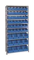 QUANTUM STORAGE QSBU-230240BL Unidad de Estantería, 10 Estantes, 48 Contenedores, Azul, 75 " X 12 " X 36 "