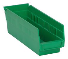 QUANTUM STORAGE QSB101GN Storage Bin, Green, 4 " x 11.625 " x 4.125 "