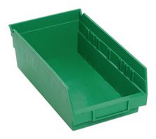 QUANTUM STORAGE QSB102GN Storage Bin, Green, 4 " x 11.625 " x 6.625 "