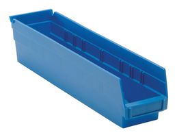 QUANTUM STORAGE QSB103BL Storage Bin, Blue, 4 " x 4.125 " x 17.875 ", Economy Series